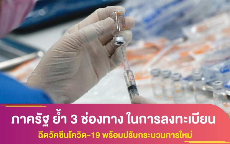 ภาครัฐ ย้ำ 3 ช่องทาง ในการลงทะเบียน ฉีดวัคซีนโควิด-19 พร้อมปรับกระบวนการใหม่ เพื่อสุขภาพของคนไทย